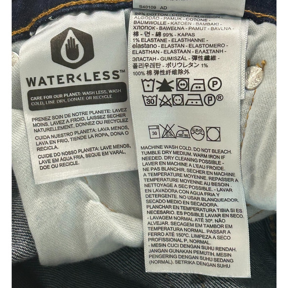 Levis 512 Slim Jeans Mens 31X32 Blue Tapered Dark Wash Measures 30X31 - Picture 7 of 10